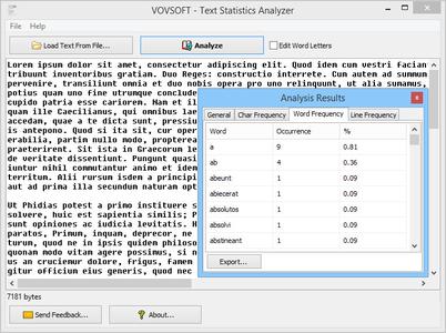 VovSoft Text Statistics Analyzer 3.1 + Portable