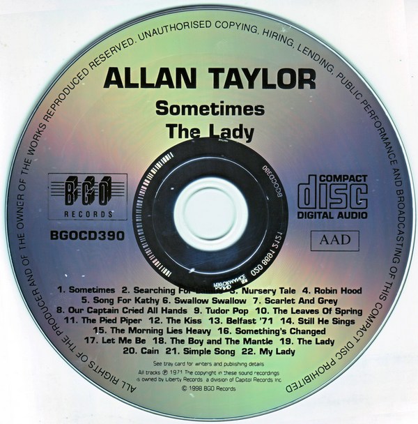 Allan Taylor - Sometimes / The Lady (1971) (1998)Lossless