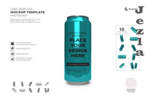 Energy Drink Can 3D Mockup Template Bundle - 2204822