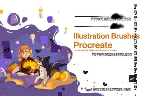 10 Illustration Brushes Procreate - 10258120