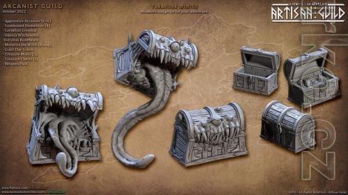 Artisan Guild - Treasures Chests and Mimics 3D Print