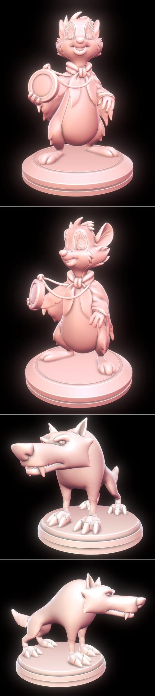 Mrs. Brisby - The Secret of NIMH and Black Wolf 3D Print