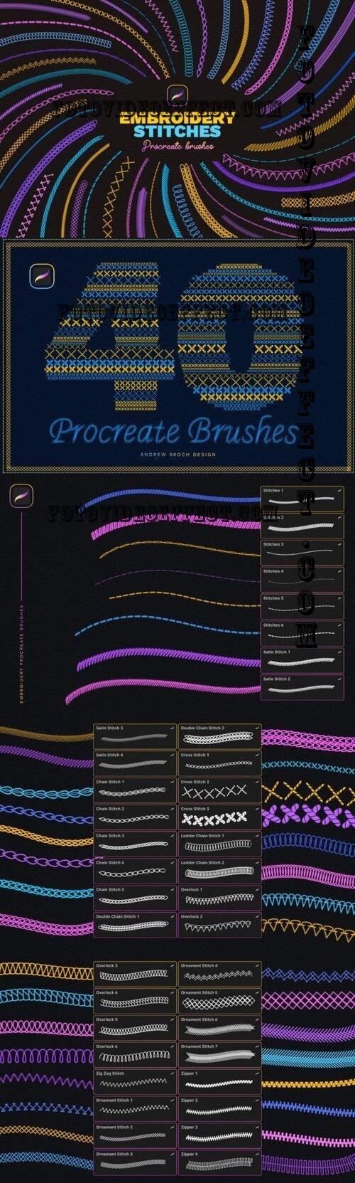 Embroidery Stitches Procreate Brush - 10265115