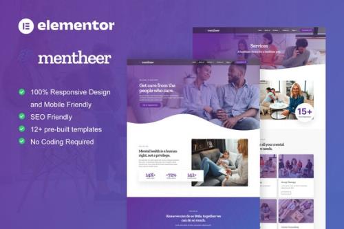 ThemeForest - Mentheer - Mental Health Therapy Elementor Pro Template Kit/40106393