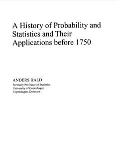 History of Probability and Statistics and Their Applications before 1750