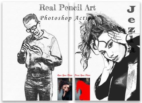 Real Pencil Art Photoshop Action - 10268124