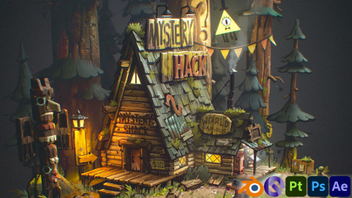 Gumroad - Mystery Shack - Stylized 3D Diorama - Tutorial