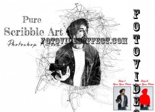 Pure Scribble Art Photoshop Action - 10248432