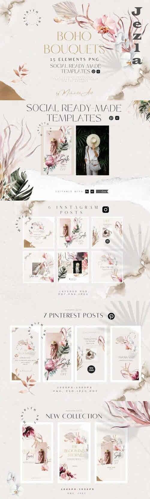Boho Styled Templates Canva - 6453170
