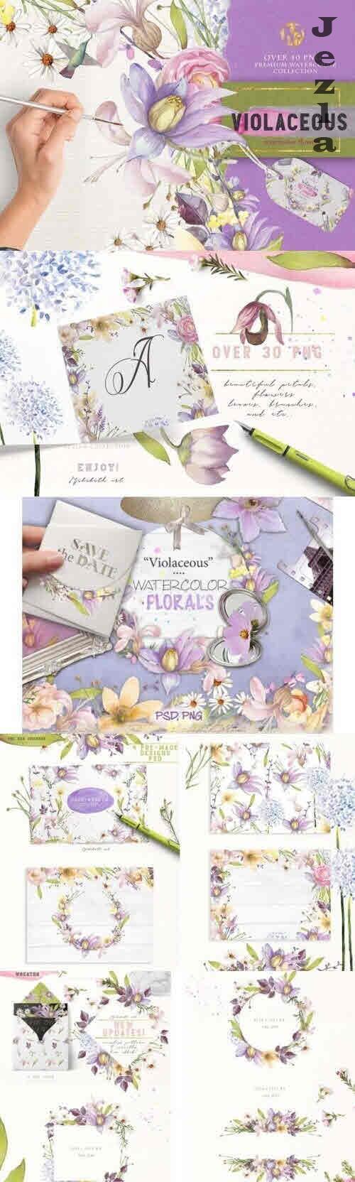 Violaceous watercolors - 437160