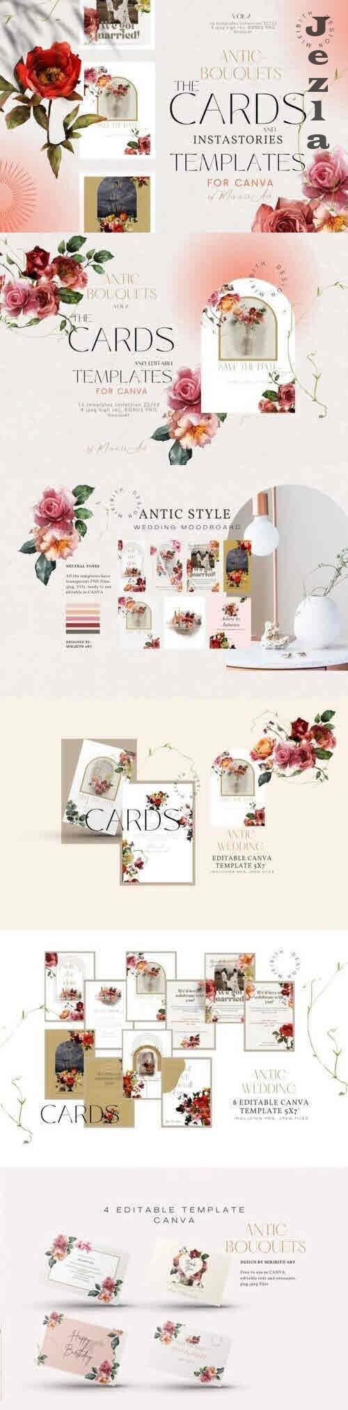 Antic Bouquets Cards and Instagram Templates