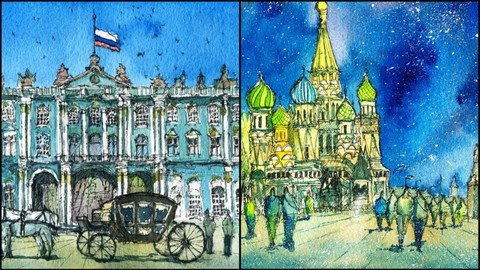 Urban Sketching Draw And Paint A First Snowfall In Moscow