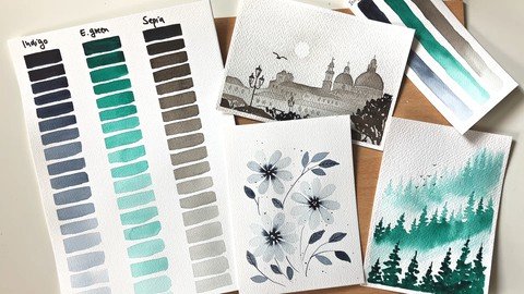 Monochromatic Watercolor Painting - One Color Is Enough!