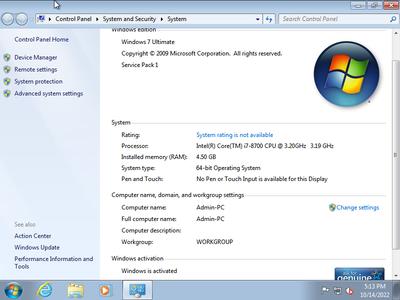 Microsoft Windows 7 Ultimate SP1 Multilingual  Preactivated October 2022 (x64)