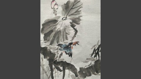 Relax With Chinese Painting – Lotus Flower & Kingfisher