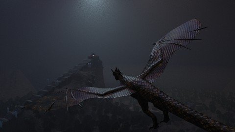 The Complete 3D Cinematic City Of Dragon For Metaverse & Nft