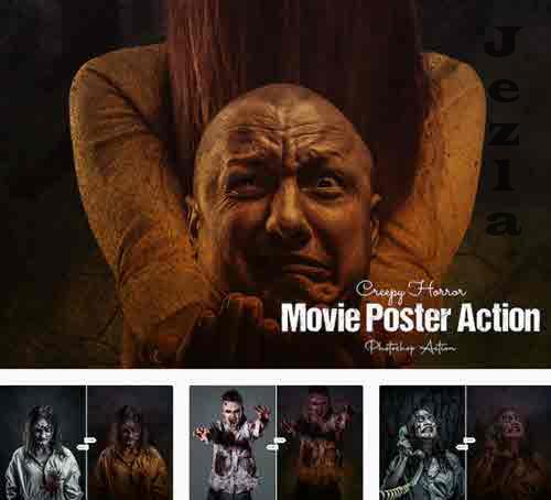 Creepy Horror Movie Poster Action - H42TEJA
