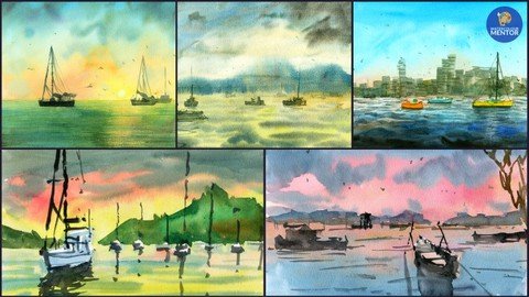 Loose Watercolor Painting Essentials Boat And Water Scenes