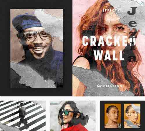 Cracked Wall Effect for Posters - 7824306