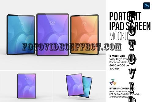Portrait iPad Screen Mockup 8 views - 10289253