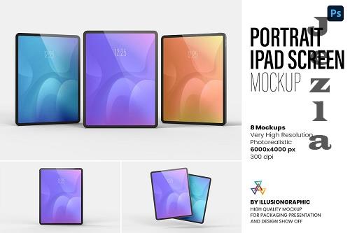 Portrait iPad Screen Mockup 8 views - 10289253