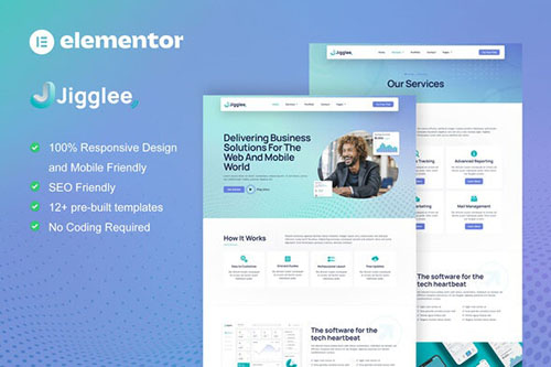 ThemeForest - Jigglee - Tech Startup Business Elementor Template Kit/40207151