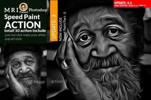Speed Paint Photoshop Action - 450378