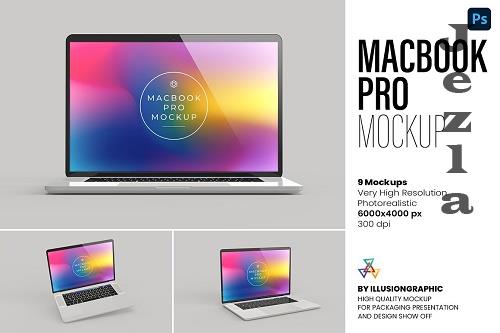 Macbook Pro Mockup - 9 views - 10292428