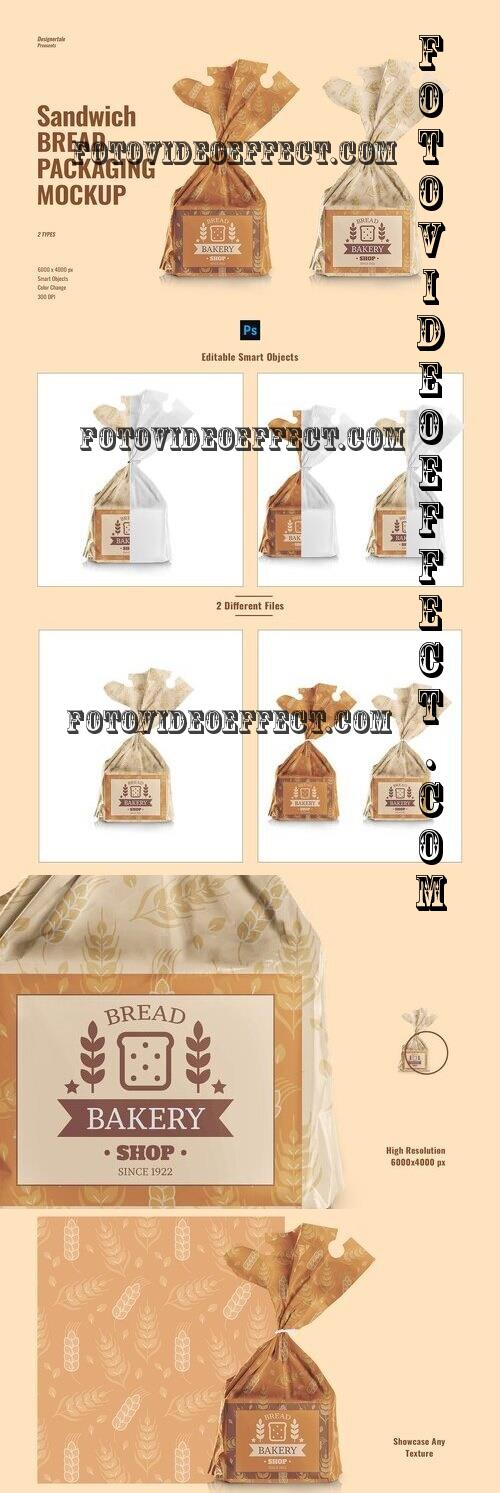 Sandwich Bread Packaging Mockup - 10279518