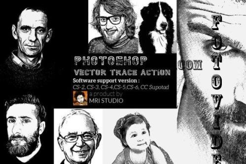 Photoshop Vector Trace Action - 549212