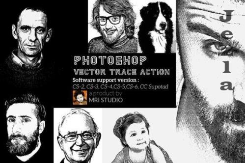 Photoshop Vector Trace Action - 549212