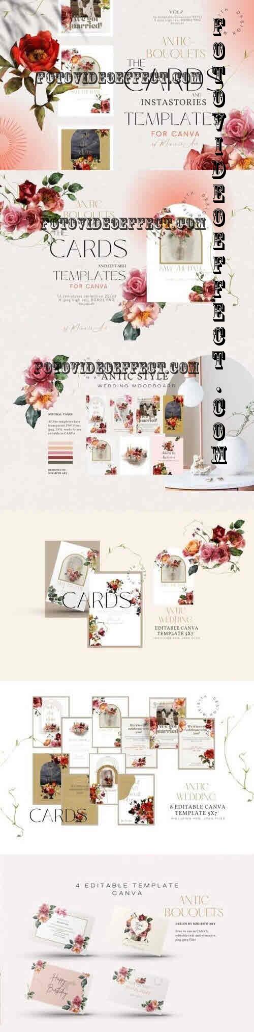 Antic Bouquets Cards and Instagram Templates