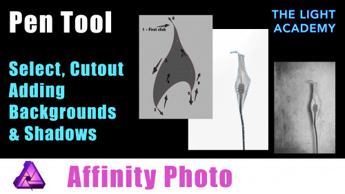 Affinity Photo - Pen Tool, Cutout, Selection, Adding a Background & Shadow