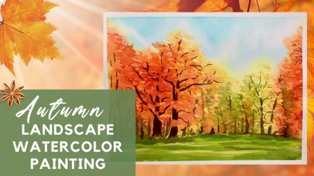 Autumn Watercolor Painting Tutorial : A Beginners Guide To Painting Autumn Leaves and Pumpkins