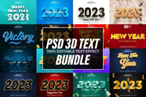 New Year Bundle 3D Editable Text Effect - 21 Premium Graphics