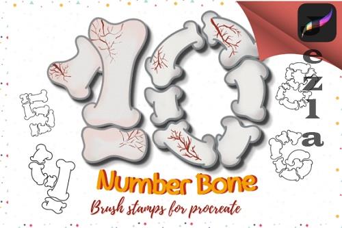 Brush Stamps Bone Number