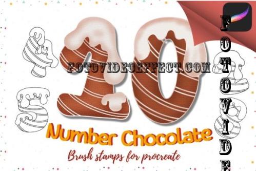 Brush Stamps Chocolate Number