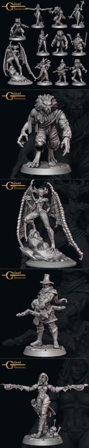 Galaad Miniatures - Hunters and Werewolf October 2022 3D Print