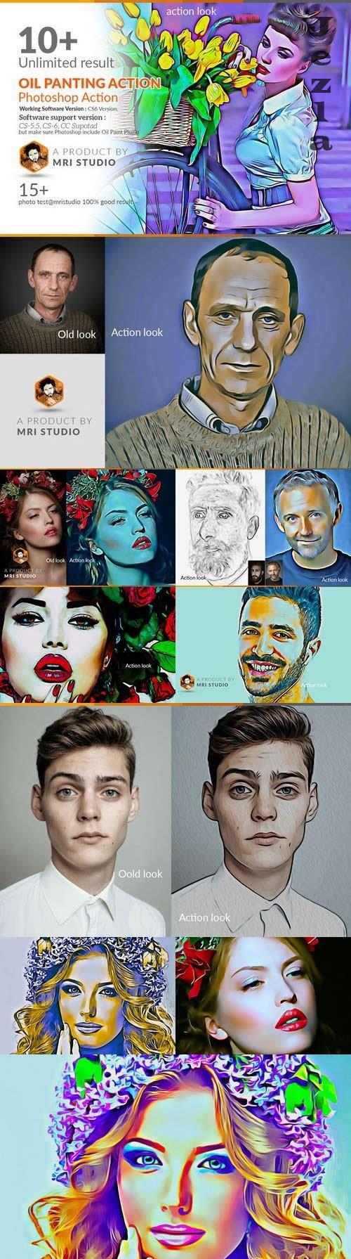 Creativemarket - Oil Panting Photoshop Action - 649398
