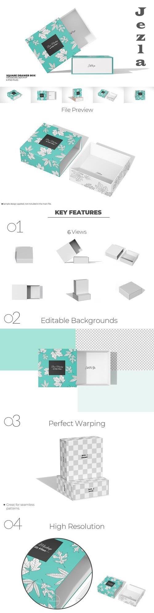 Square Sliding/Drawer Box Mockup - 10308051