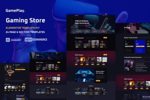 ThemeForest - GamePlay - Video Game Store Elementor Template Kit/40441504