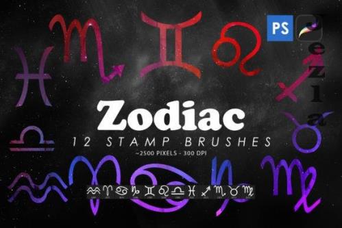 Zodiac Symbols Stamp Brushes