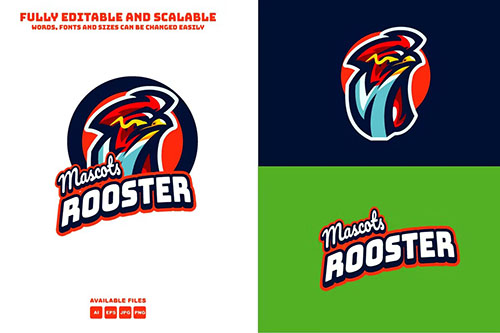 Chicken Rooster mascots Logo