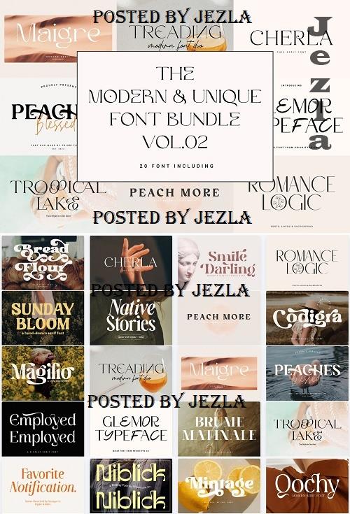 The Modern & Unique Font Bundle #02 - 7551413