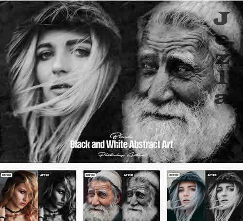 Black and White Abstract Art - VQV2H7R