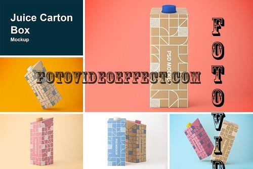 Juice Carton Box Mockup - 7817155