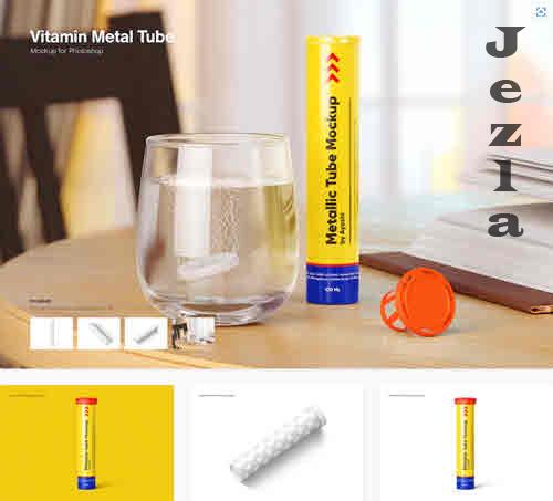Vitamin Metal Tube Mockup - 98PH5P4