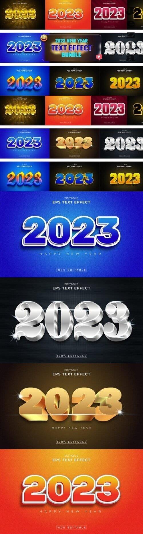 2023 New Year 3d Text Effect Bundle - 10361946