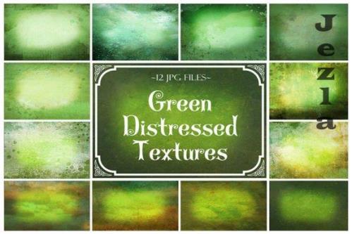 Green Distressed Textures, Fine Art Textures, Overlays - 2259298