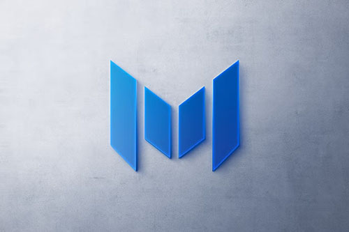 Blue Signage Logo Mockup
